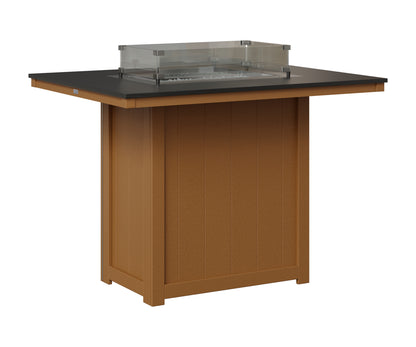 Berlin Gardens Donoma 42" x 54" Rectangular Fire Table Bar in Cedar, Hammered Black top