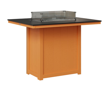 Berlin Gardens Donoma 42" x 54" Rectangular Fire Table Bar in Mango Orange, Hammered Black top