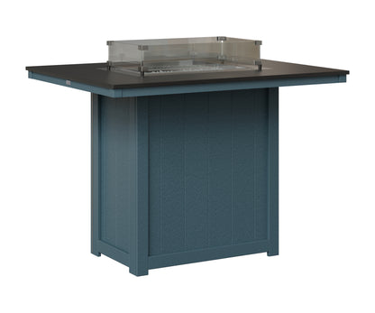Berlin Gardens Donoma 42" x 54" Rectangular Fire Table Bar in Slate, Hammered Black top