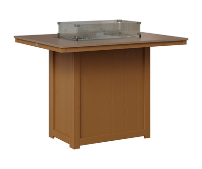 Berlin Gardens Donoma 42" x 54" Rectangular Fire Table Bar in Cedar, Hammered Bronze top
