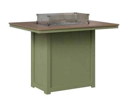 Berlin Gardens Donoma 42" x 54" Rectangular Fire Table Bar in Sage, Hammered Bronze top