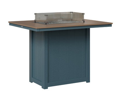 Berlin Gardens Donoma 42" x 54" Rectangular Fire Table Bar in Slate, Hammered Bronze top