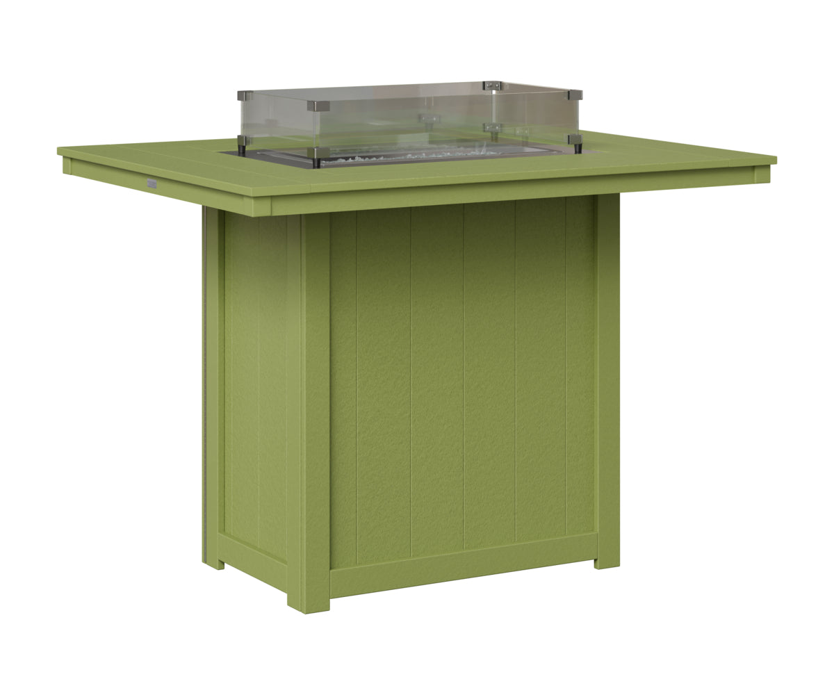 Berlin Gardens Donoma 42" x 54" Rectangular Fire Table Bar in Kiwi Green