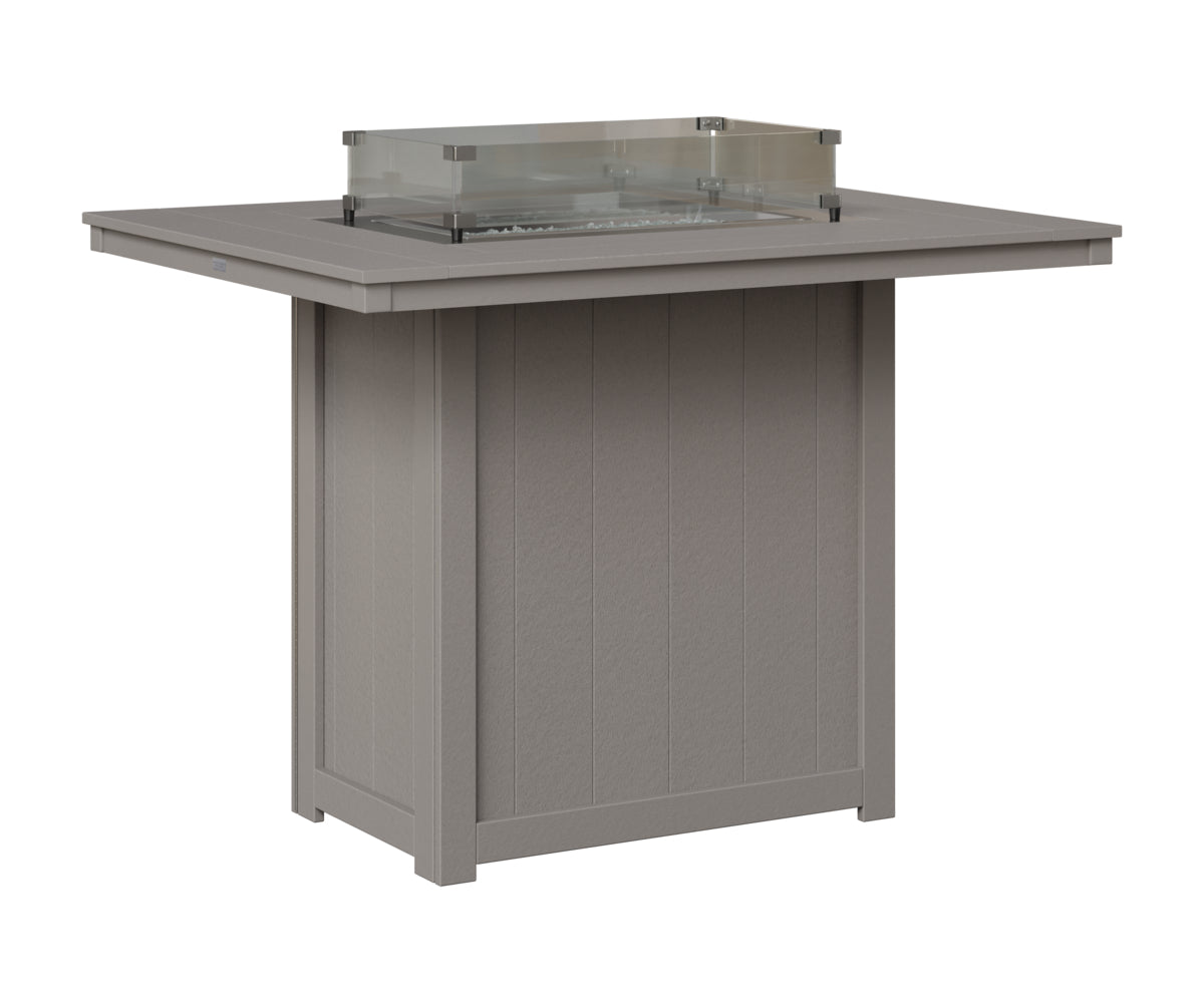 Berlin Gardens Donoma 42" x 54" Rectangular Fire Table Bar in Light Gray