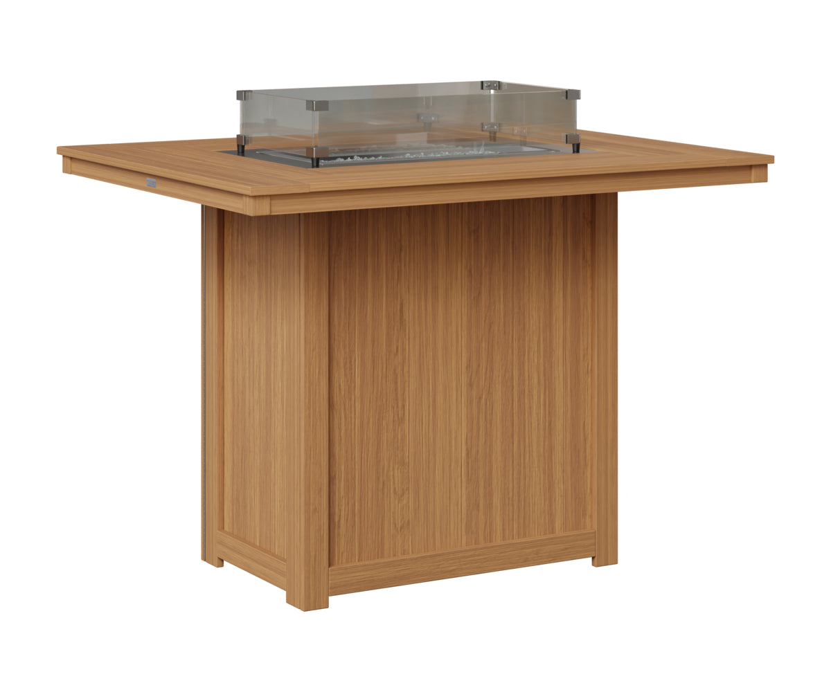 Berlin Gardens Donoma 42" x 54" Rectangular Fire Table Bar in Natural Teak