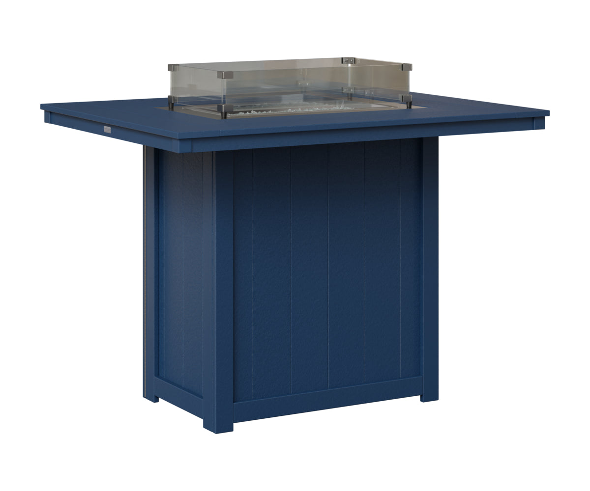 Berlin Gardens Donoma 42" x 54" Rectangular Fire Table Bar in Navy Blue