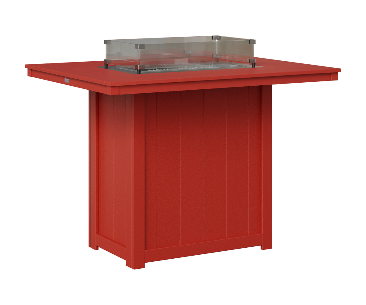 Berlin Gardens Donoma 42" x 54" Rectangular Fire Table Bar in Scarlet Red