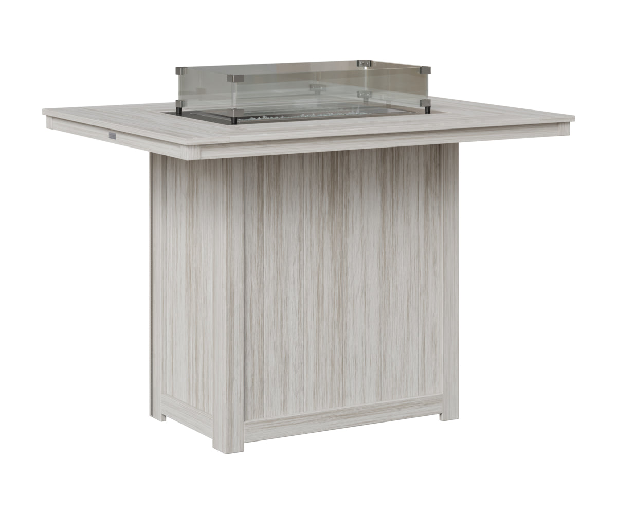Berlin Gardens Donoma 42" x 54" Rectangular Fire Table Bar in Seashell