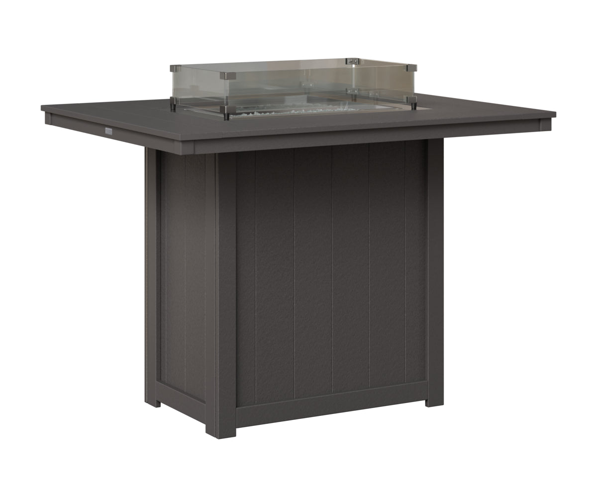 Berlin Gardens Donoma 42" x 54" Rectangular Fire Table Bar in Smoke Gray