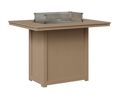 Berlin Gardens Donoma 42" x 54" Rectangular Fire Table Bar in Weatherwood