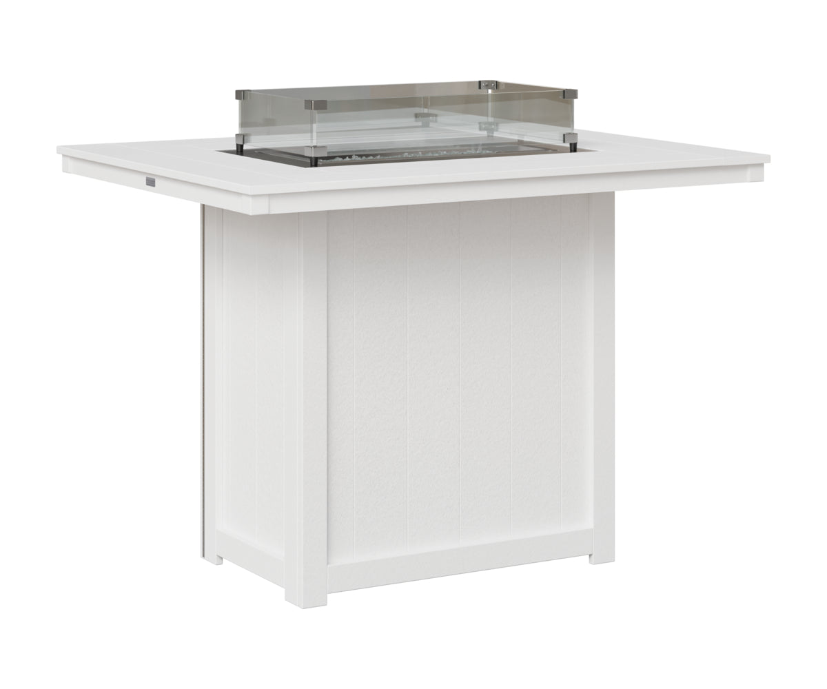 Berlin Gardens Donoma 42" x 54" Rectangular Fire Table Bar in White
