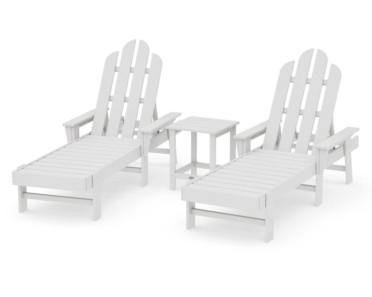 POLYWOOD Long Island Chaise 3-Piece Set in Vintage White