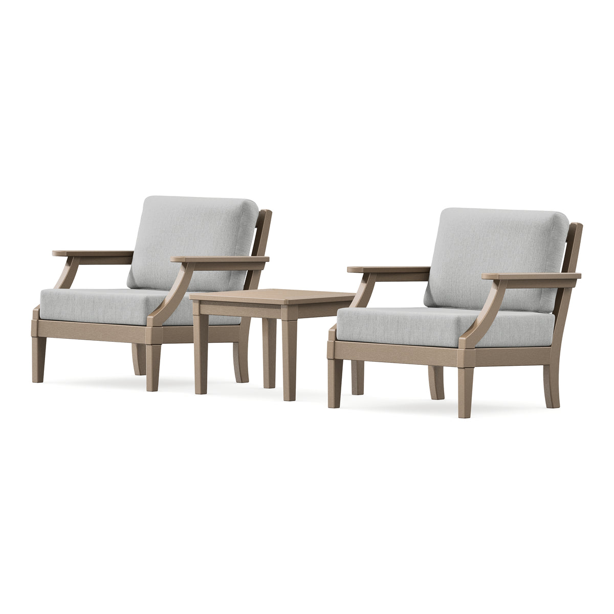 POLYWOOD PW Designer Series Estate 3-Piece Lounge Chair Set in Vintage Sahara / Granite