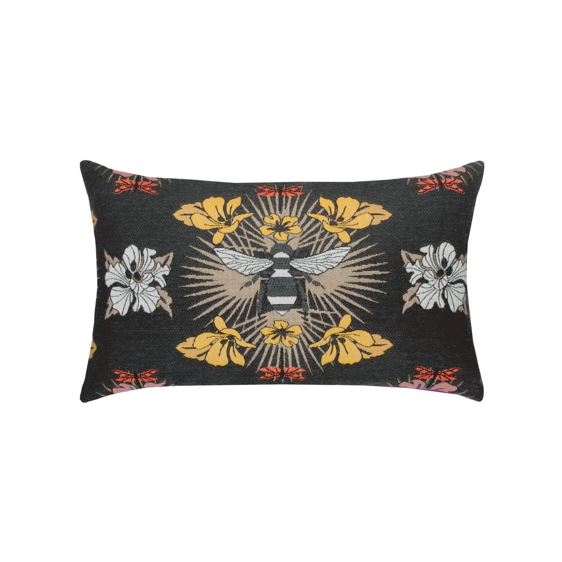 Elaine Smith Honey Bee Lumbar outdoor pillow