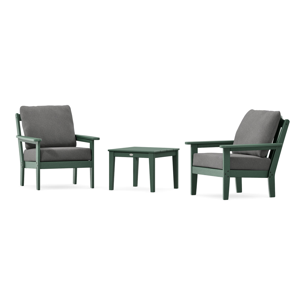 POLYWOOD Country Living Cottage 3-Piece Deep Seating Set in Green