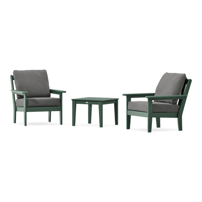 POLYWOOD Country Living Cottage 3-Piece Deep Seating Set in Green