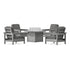POLYWOOD Club 5-Piece Conversation Set with Fire Pit Table in Slate Grey