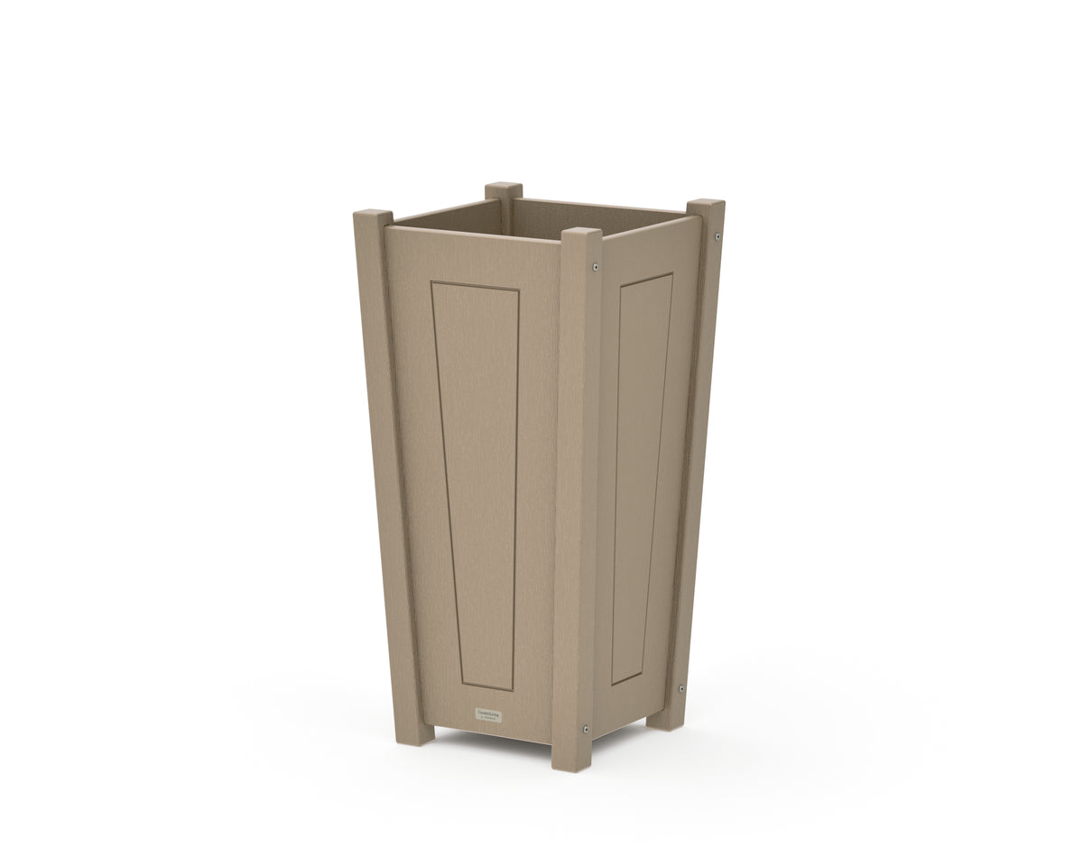 POLYWOOD Country Living Tapered Square Planter Box in Vintage Sahara