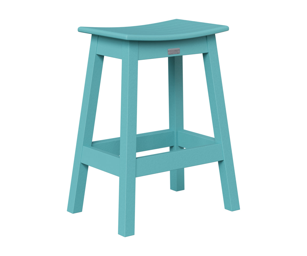 Berlin Gardens Saddle Counter Stool in Aruba Blue