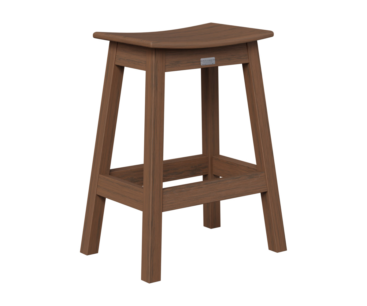 Berlin Gardens Saddle Counter Stool in Brazilian Walnut