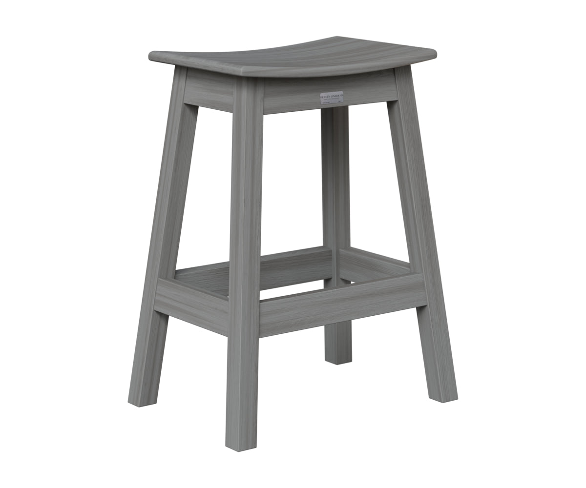 Berlin Gardens Saddle Counter Stool in Driftwood Gray