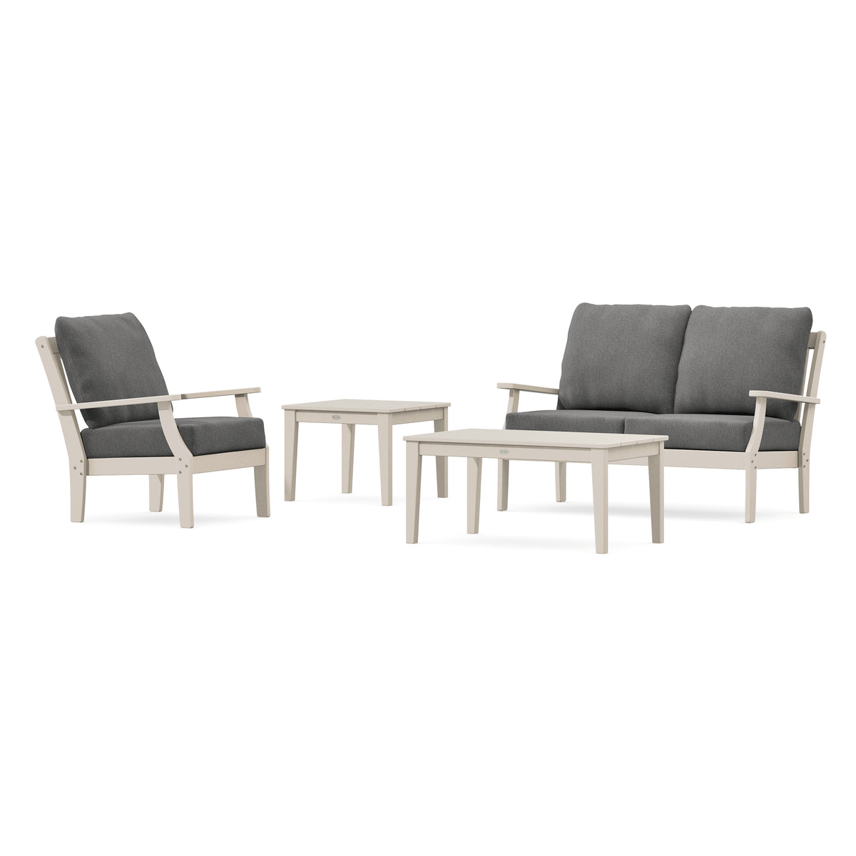POLYWOOD Braxton 4-Piece Deep Seating Set in Sand