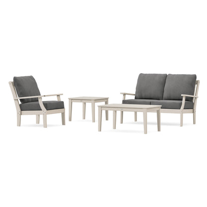POLYWOOD Braxton 4-Piece Deep Seating Set in Sand