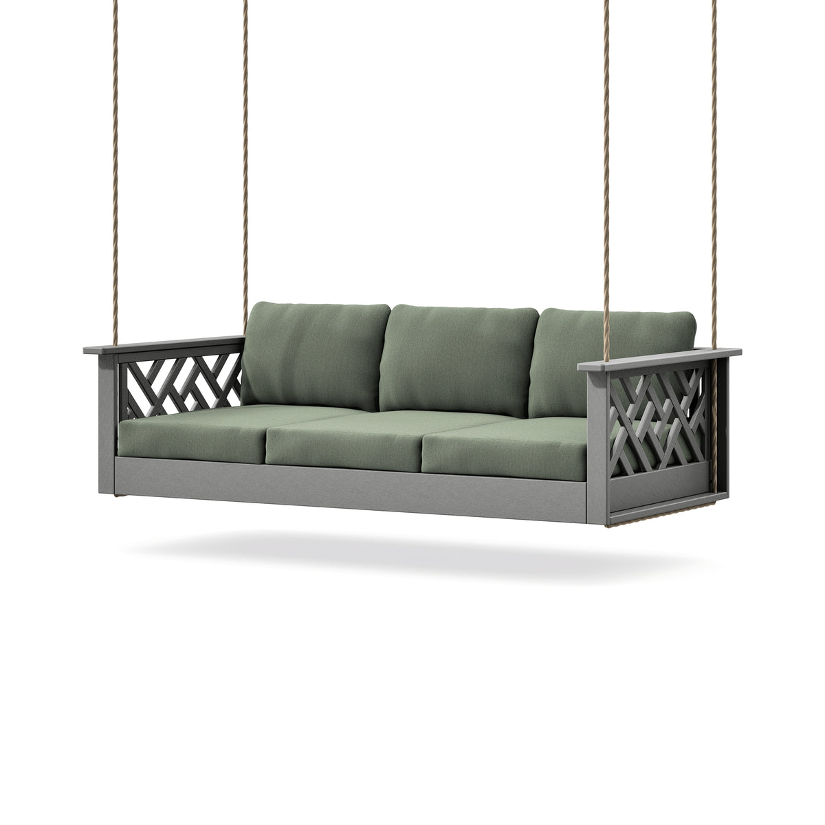POLYWOOD Chippendale Daybed Swing in Slate Grey / Cast Sage