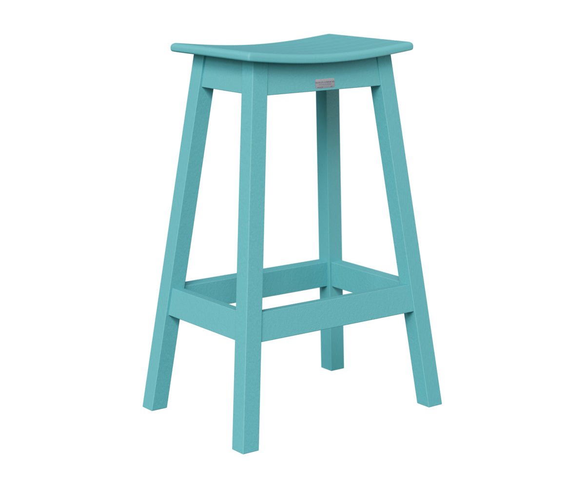 Berlin Gardens Saddle Bar Stool in Aruba Blue