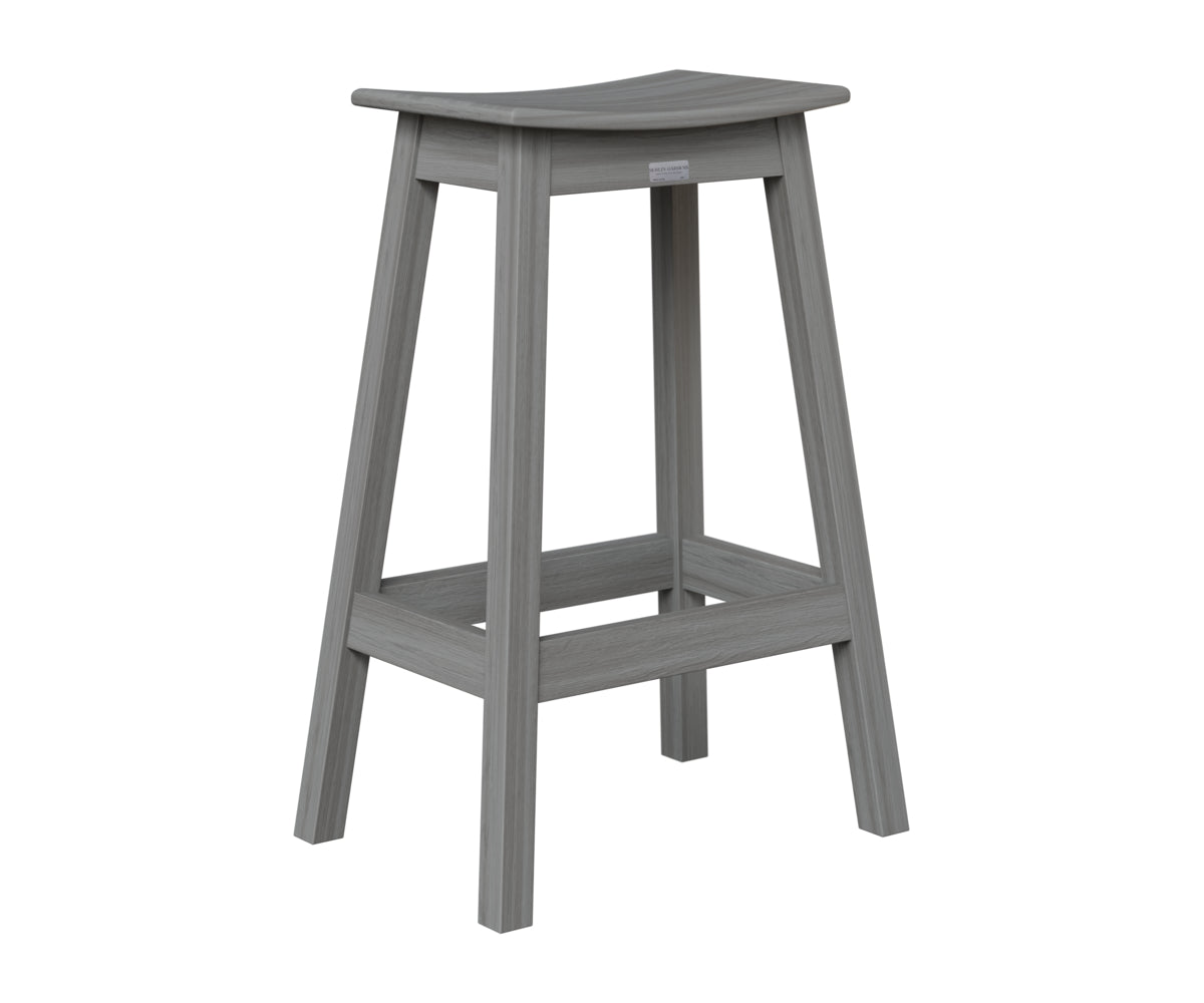 Berlin Gardens Saddle Bar Stool in Driftwood Gray