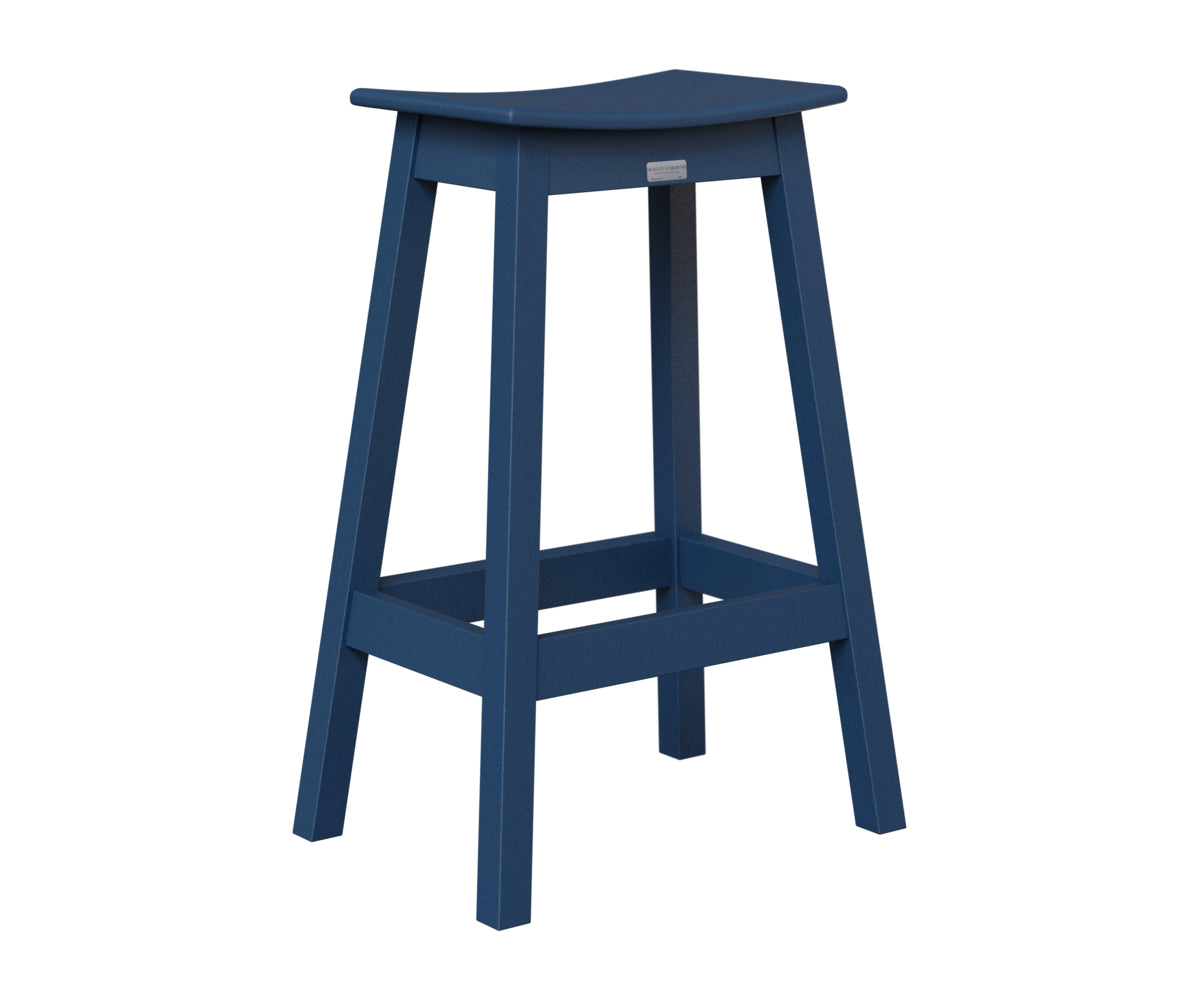 Berlin Gardens Saddle Bar Stool in Navy Blue