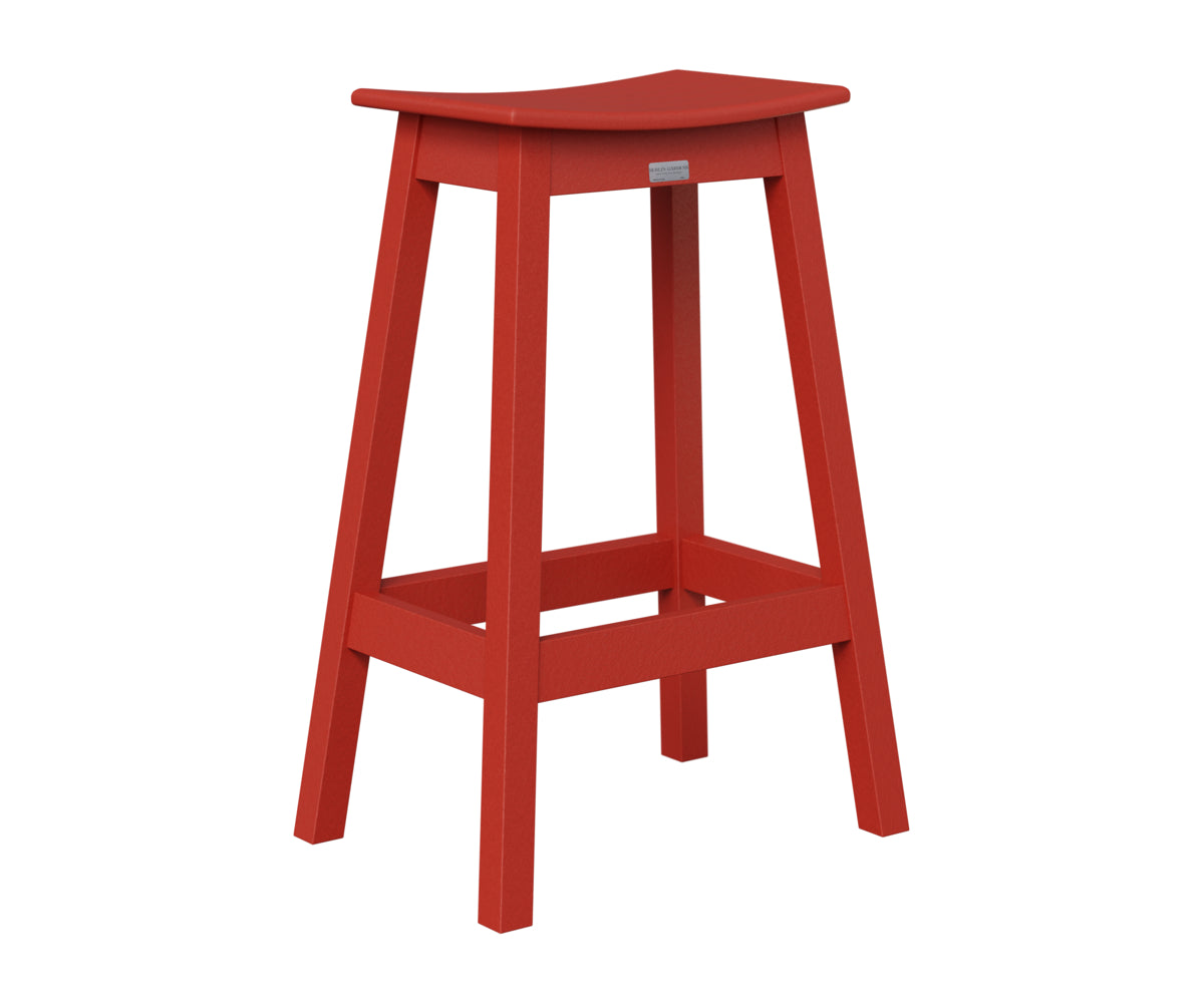 Berlin Gardens Saddle Bar Stool in Scarlet Red