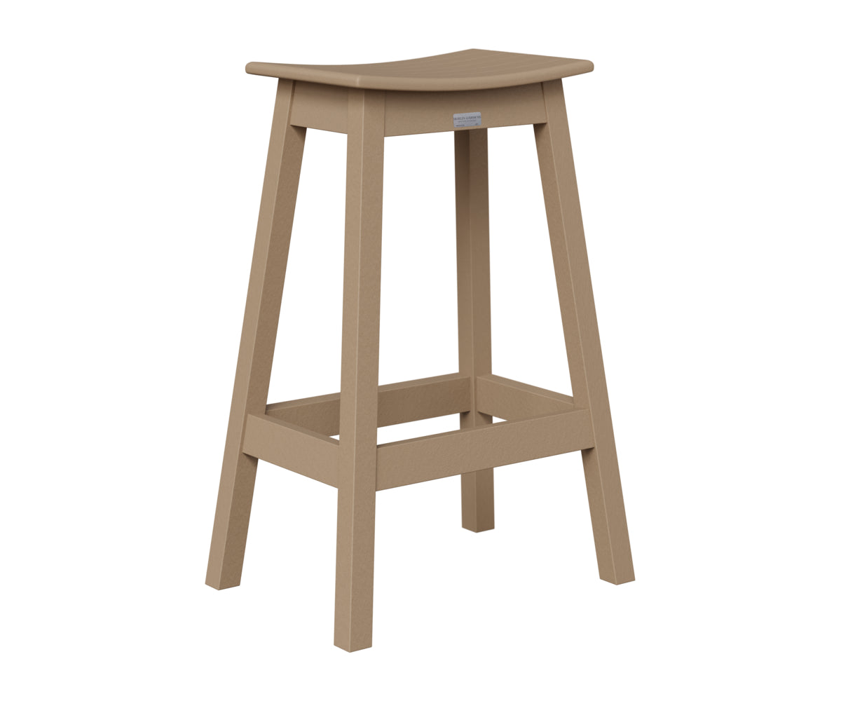 Berlin Gardens Saddle Bar Stool in Weatherwood