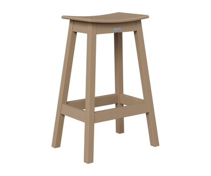 Berlin Gardens Saddle Bar Stool in Weatherwood