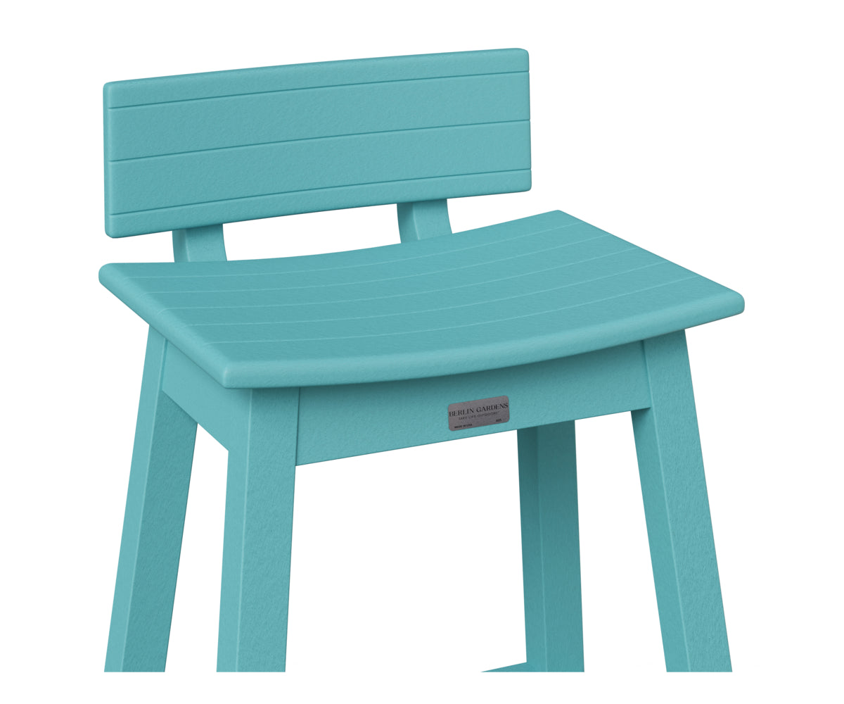 Berlin Gardens Saddle Stool Back Kit in Aruba Blue