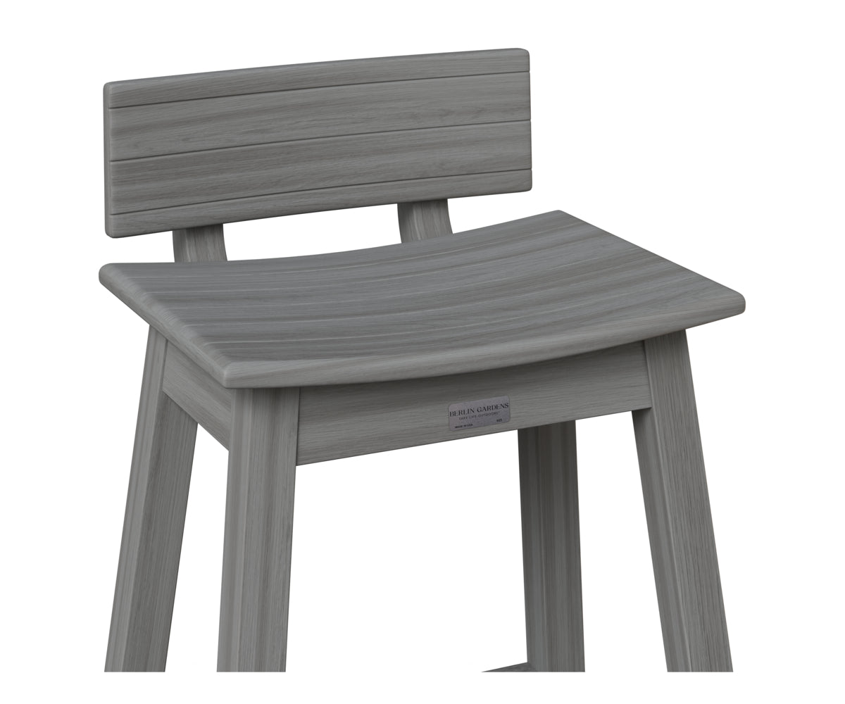Berlin Gardens Saddle Stool Back Kit in Driftwood Gray