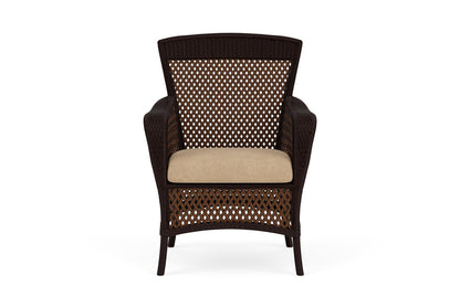 Lloyd Flanders Grand Traverse Dining Armchair with Hayden Sand fabric