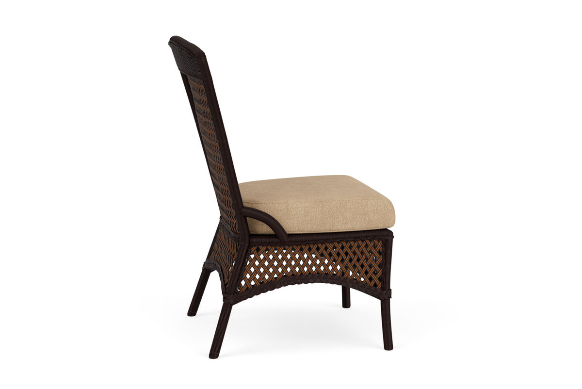 Lloyd Flanders Grand Traverse Armless Dining Chair with Hayden Sand fabric, view 5