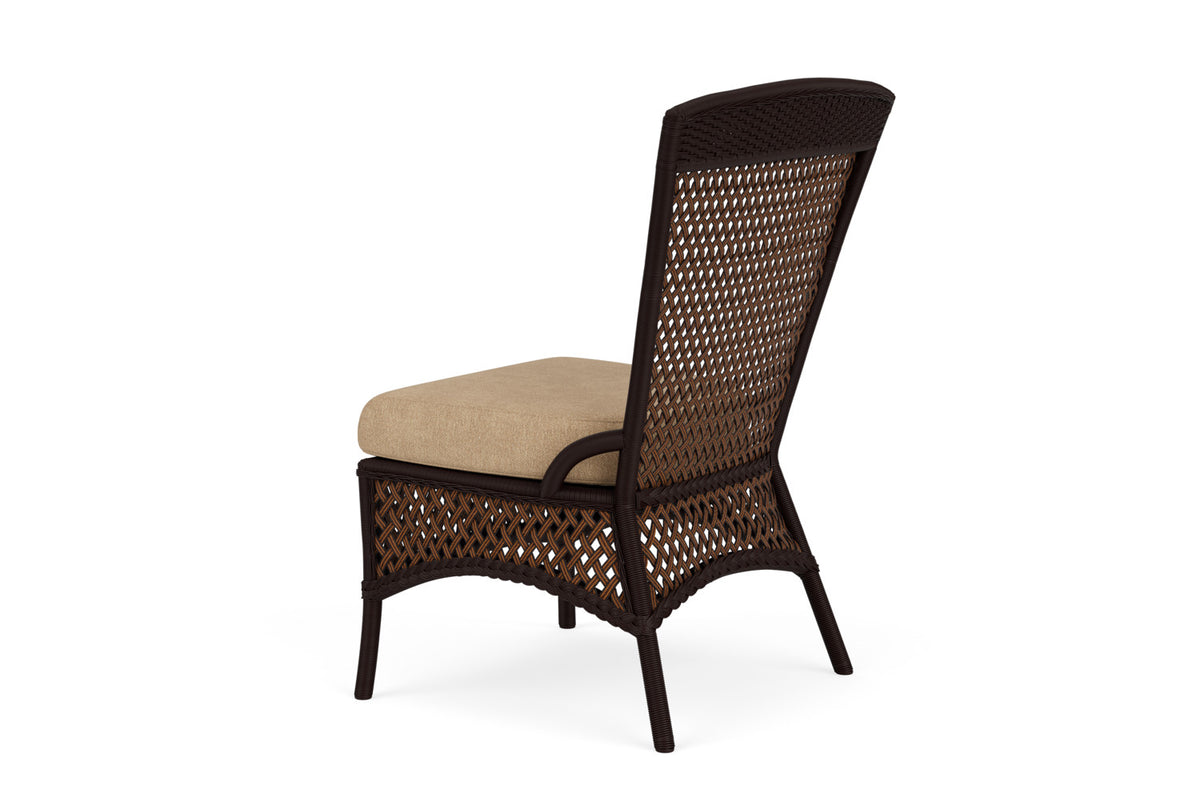 Lloyd Flanders Grand Traverse Armless Dining Chair with Hayden Sand fabric, view 8