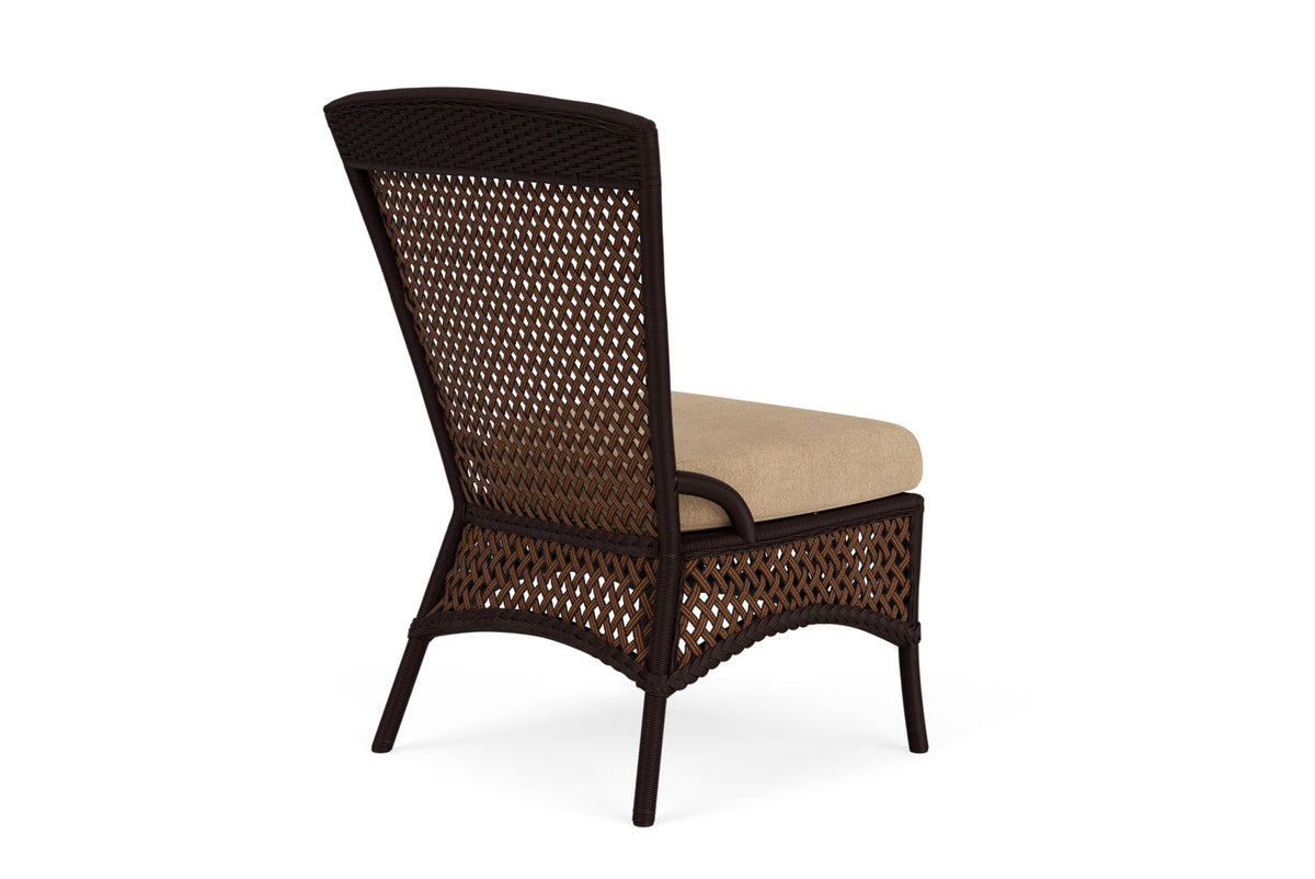 Lloyd Flanders Grand Traverse Armless Dining Chair with Hayden Sand fabric, view 6