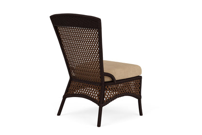 Lloyd Flanders Grand Traverse Armless Dining Chair with Hayden Sand fabric, view 6