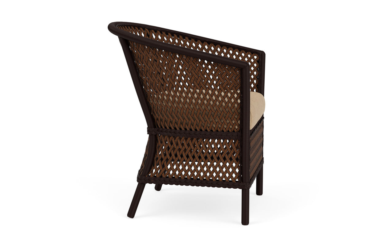 Lloyd Flanders Grand Traverse Barrel Dining Chair with Hayden Sand fabric, view 4