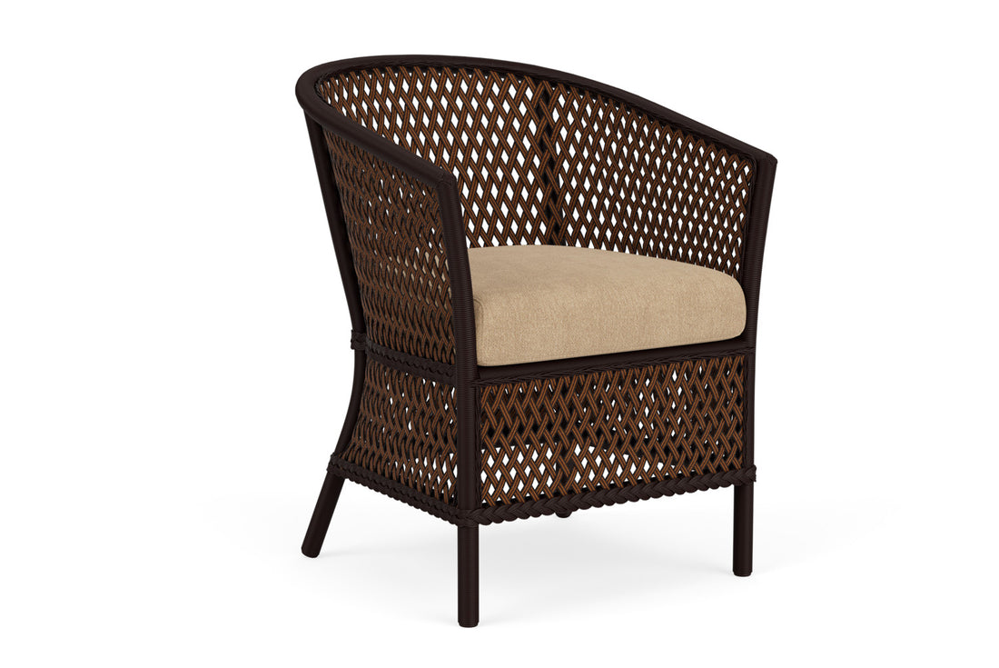 Lloyd Flanders Grand Traverse Barrel Dining Chair with Hayden Sand fabric, view 2