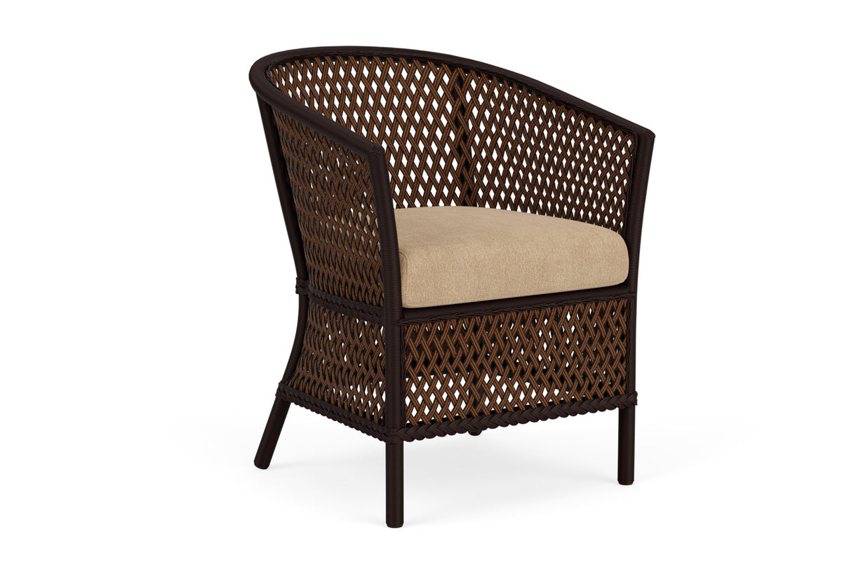 Lloyd Flanders Grand Traverse Barrel Dining Chair with Hayden Sand fabric, view 2