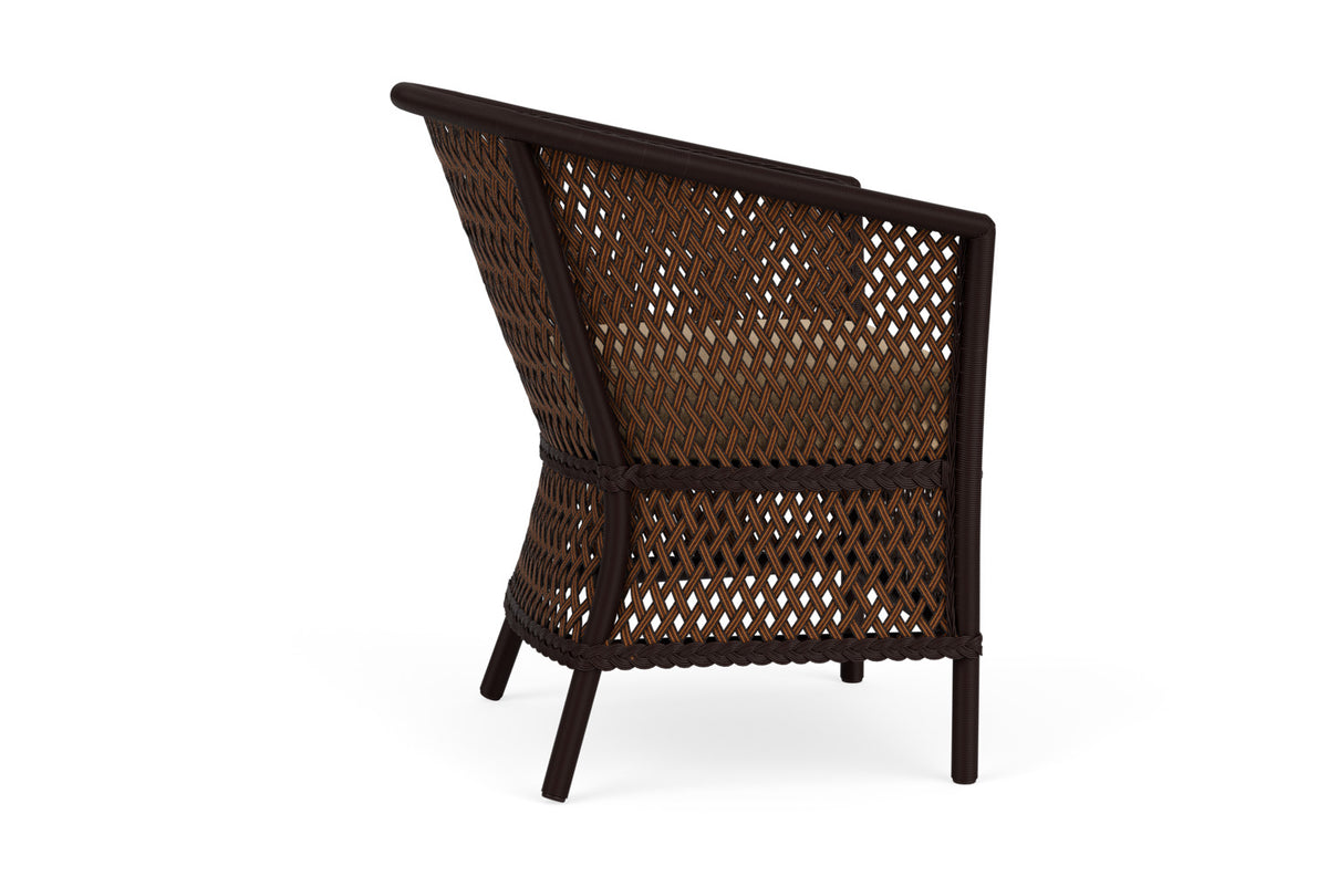 Lloyd Flanders Grand Traverse Barrel Dining Chair with Hayden Sand fabric, view 5
