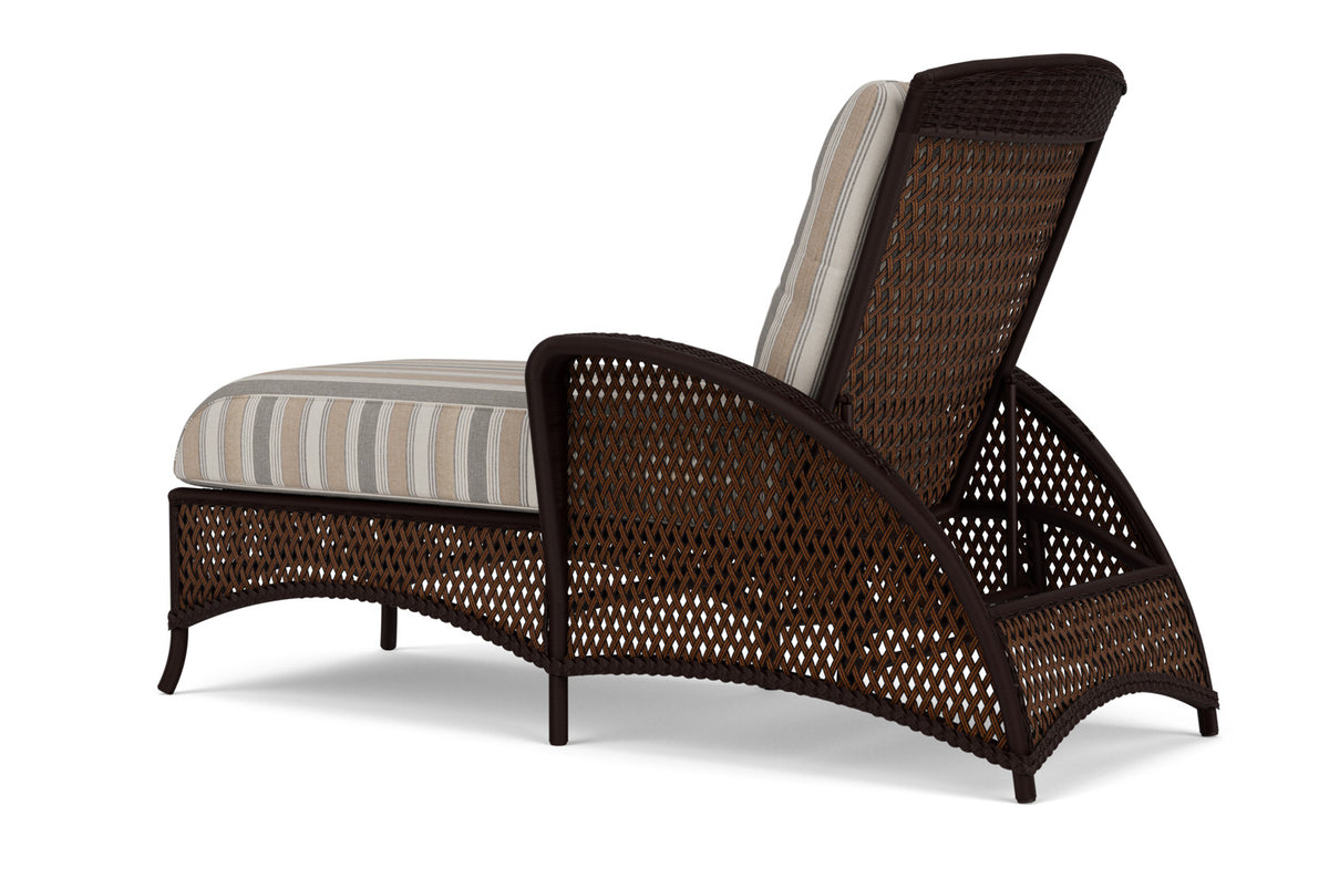 Lloyd Flanders Grand Traverse Chaise with Hayden Sand fabric, view 8
