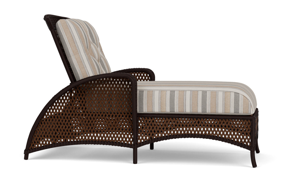 Lloyd Flanders Grand Traverse Chaise with Hayden Sand fabric, view 4