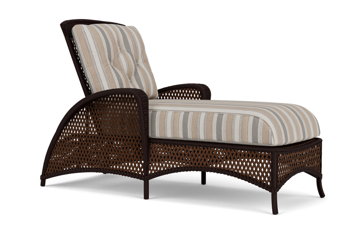 Lloyd Flanders Grand Traverse Chaise with Hayden Sand fabric, view 3