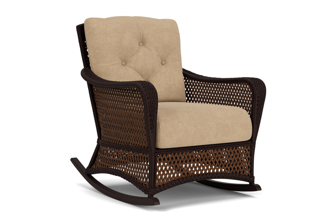 Lloyd Flanders Grand Traverse Lounge Rocker with Hayden Sand fabric, view 2