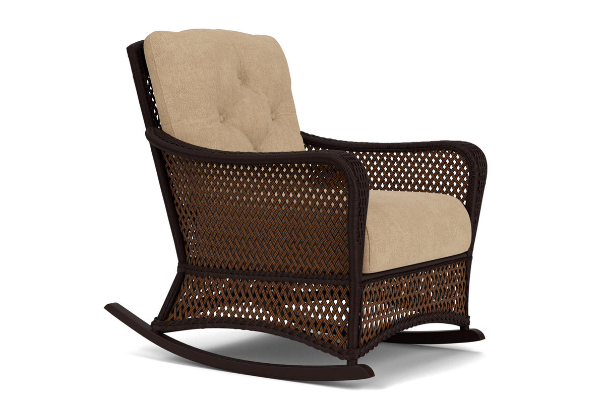 Lloyd Flanders Grand Traverse Lounge Rocker with Hayden Sand fabric, view 3